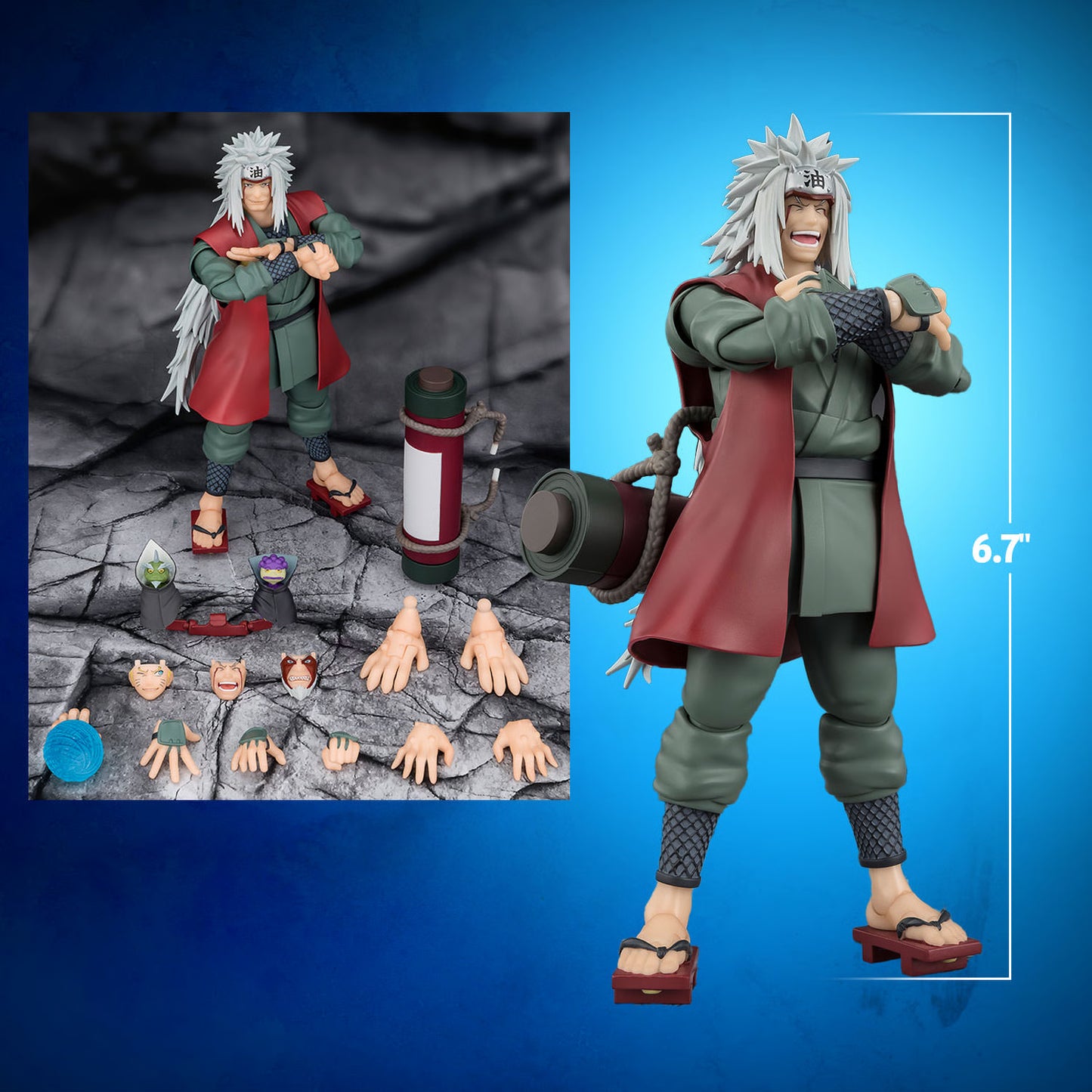 Naruto S.H.Figuarts Action Figure Jiraiya Hidden Leaf Heroic Master Sage (Sage Mode Set)