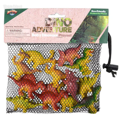 12 Piece Baby Dinosaur Mesh Bag Play Set