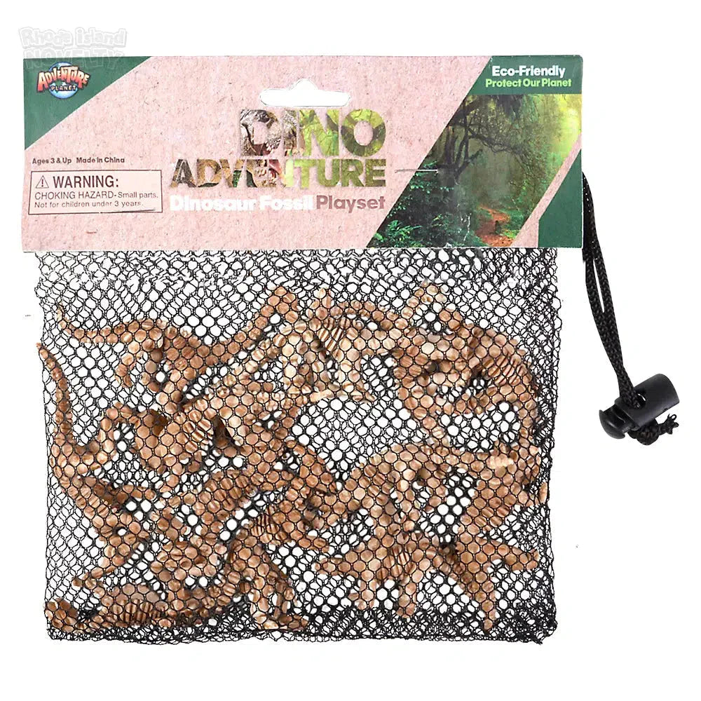 12 Piece Dino Fossil Mesh Bag Play Set