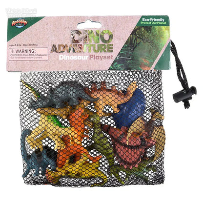 12 Piece Dinosaur Mesh Bag Play Set