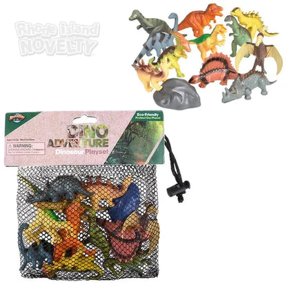 12 Piece Dinosaur Mesh Bag Play Set