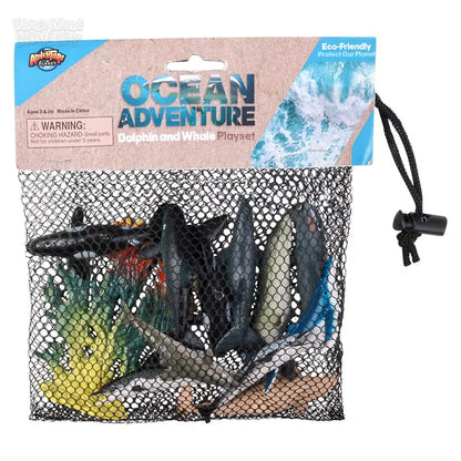 12 Piece Dolphin And Whale Mesh Bag Play Set