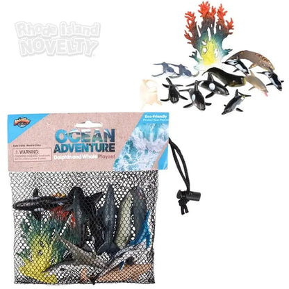 12 Piece Dolphin And Whale Mesh Bag Play Set