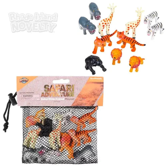 12 Piece Safari Kids Mesh Bag Play Set