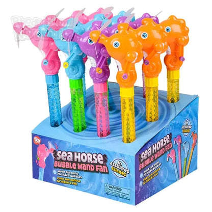 12" Sea Horse Wind-Up Fan Bubble Baton