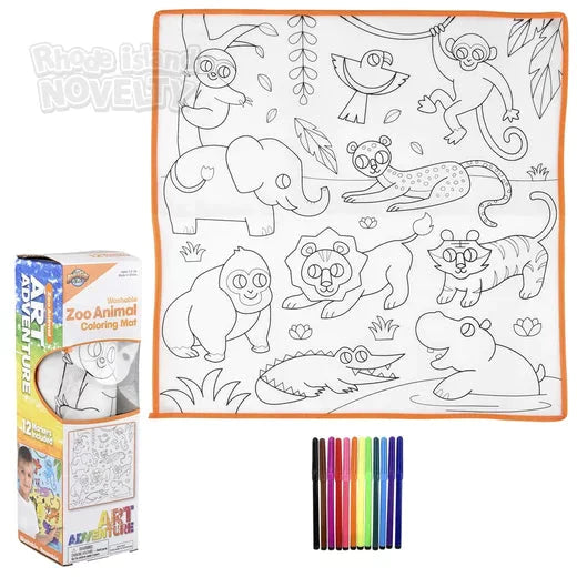 19.5" Zoo Washable Doodle Mat