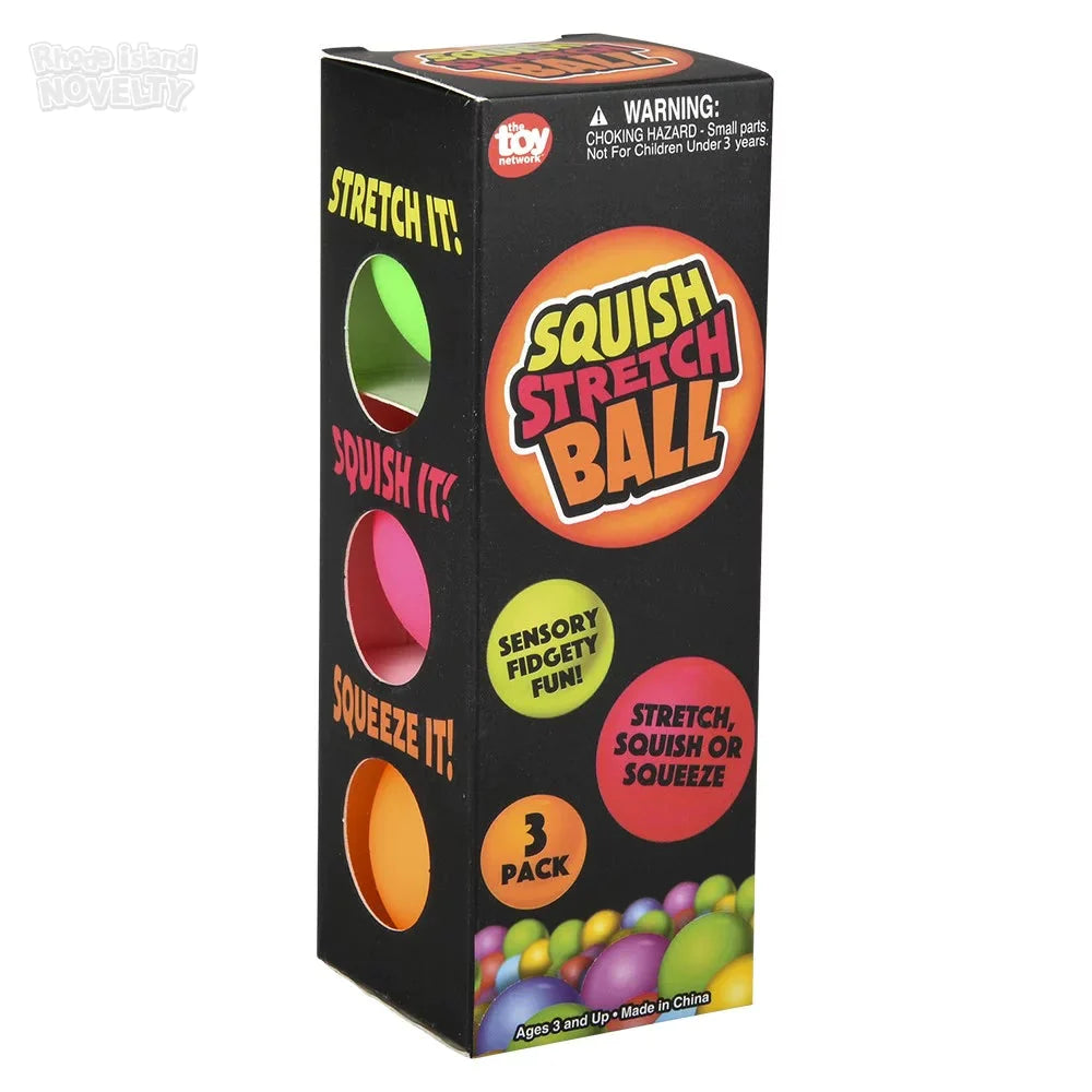 1.75" 45 mm Squish & Stretch Mini Gummi Ball 3 Pack Box