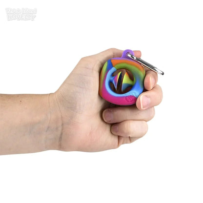 1.75" Mini Snapperz Fidget Toy Keychain Rainbow