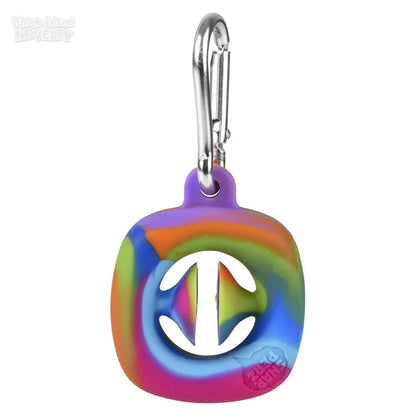 1.75" Mini Snapperz Fidget Toy Keychain Rainbow