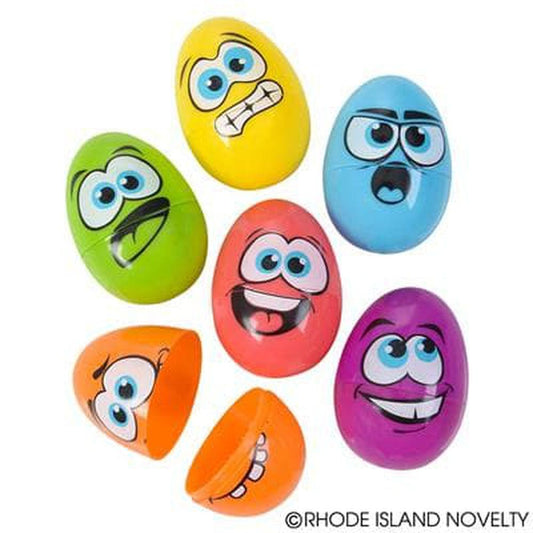 2.5" Silly Face Plastic Easter Eggs - 12 Eggs