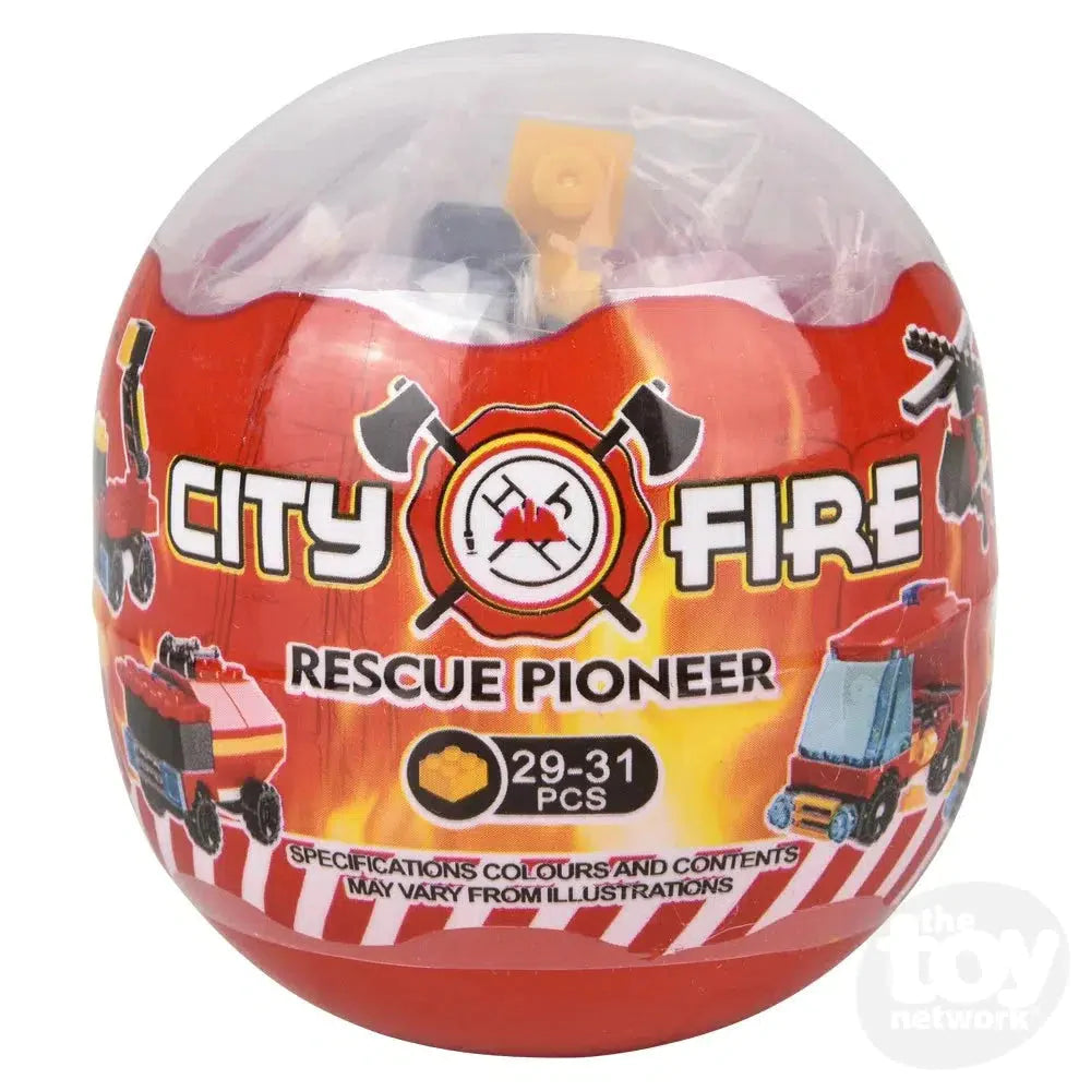 3" Building Block Fire Rescue Vehicles  in Mystery Egg