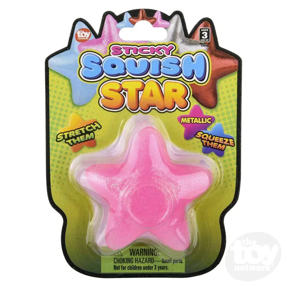 3" Squish Sticky Glitter Star