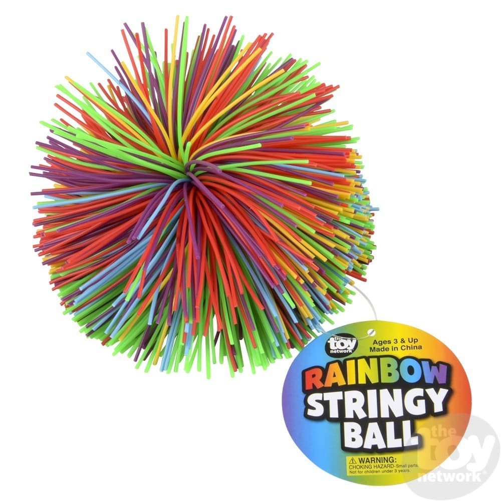 3.5" Rainbow Stringy Ball097138922182