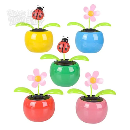 4.5" Solar Toys Flowers & Ladybugs