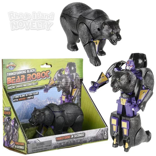 5" Black Bear Transforming Robot Action Figure