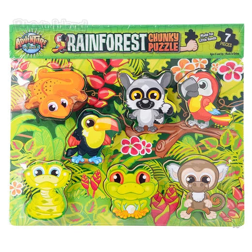 7 Piece Chunky Rainforest Wooden Puzzle