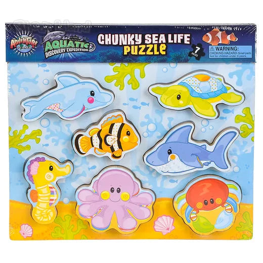 7 Piece Chunky Sea Life Wooden Puzzle
