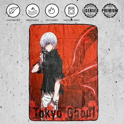 Tokyo Ghoul Ken Kaneki Rinkaku Kagune Fleece Throw Soft Lightweight Blanket 45x60 Inches