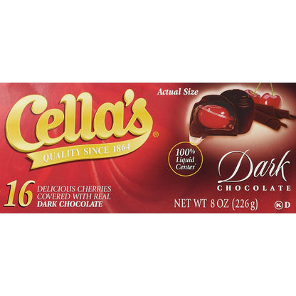 Cella's Dark Chocolate Covered Cherries 8 oz. Box