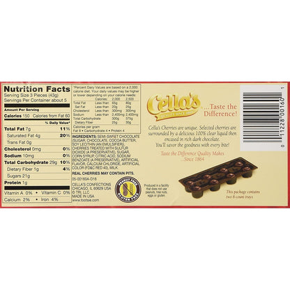 Cella's Dark Chocolate Covered Cherries 8 oz. Box