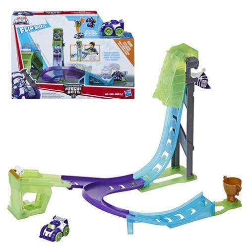 Transformers Rescue Bots Flip Racers Blurr Reverse Raceway