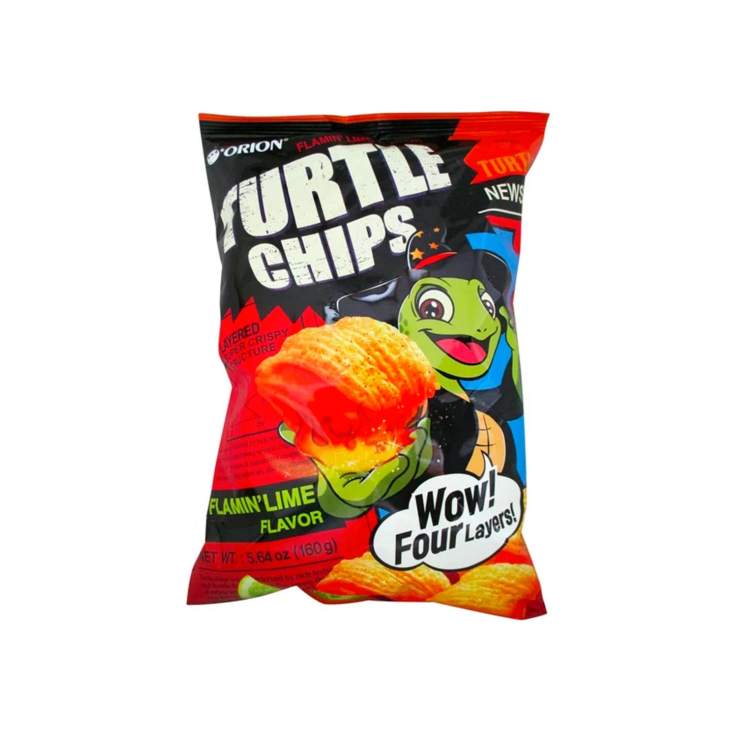 Orion Turtle Chips Flamin' Lime - 5.65oz (Korea)