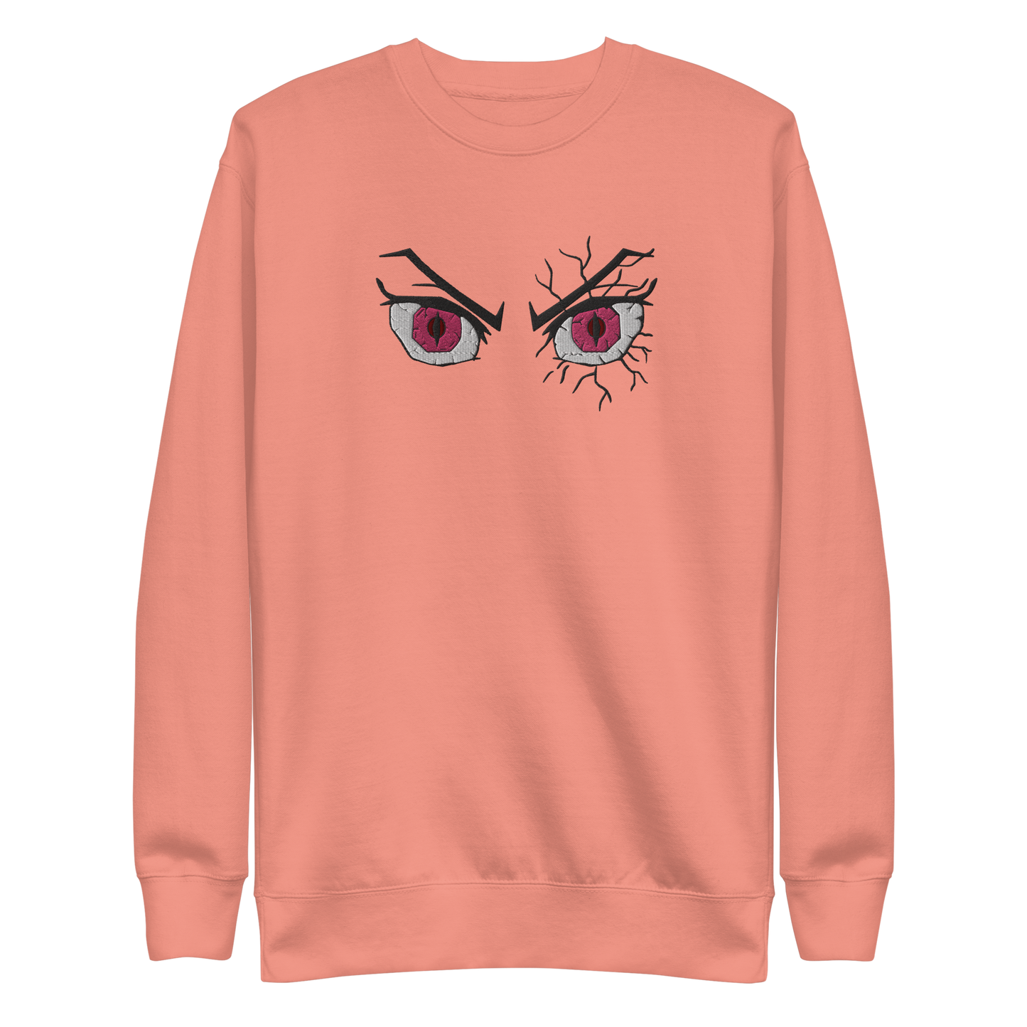 Nezuko Eyes Embroidered Premium Unisex Anime Crewneck Sweatshirt