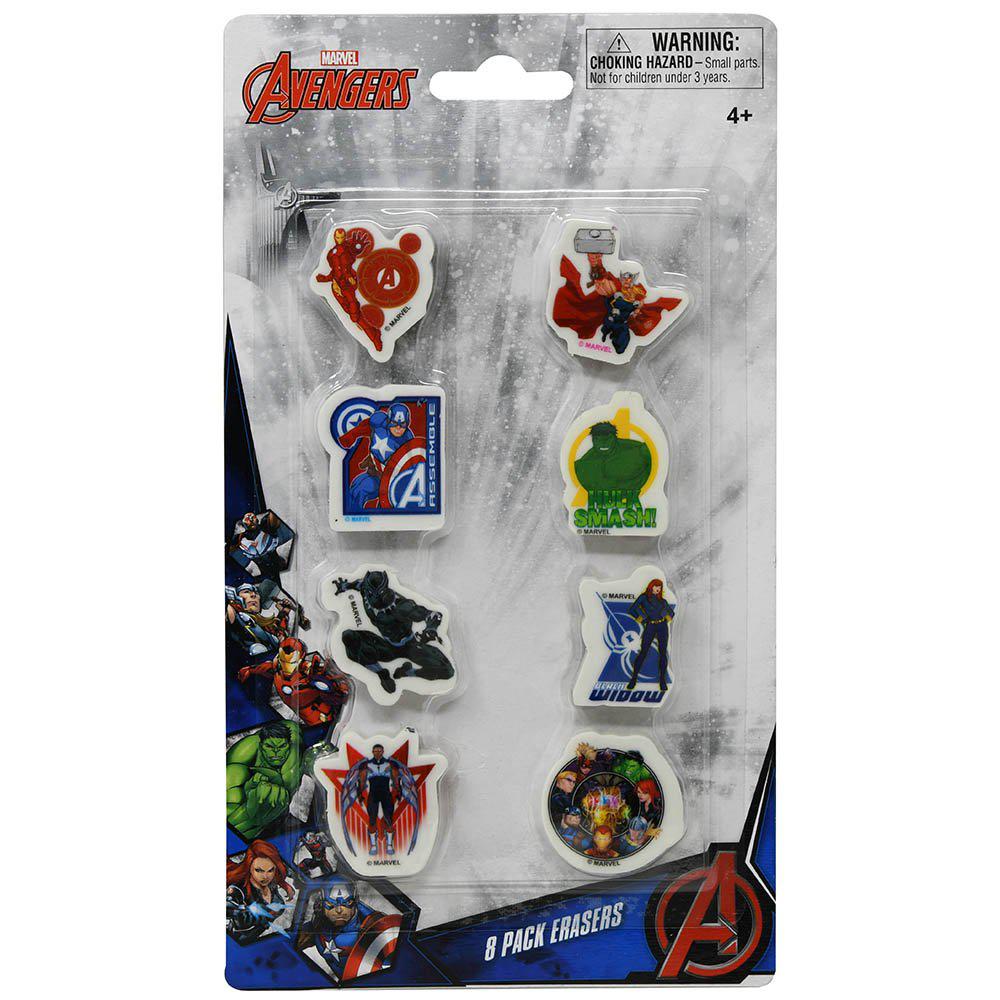 Avengers 8 Pack Eraser on blister card