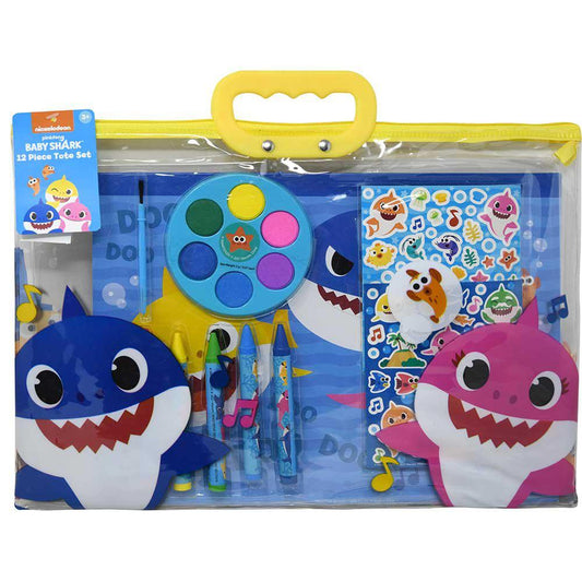 Baby Shark 12 Piece Stationery in Zipper Tote Set