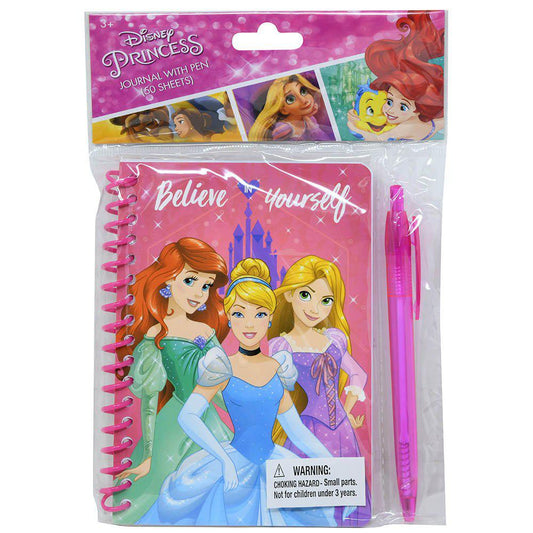 Princess Spiral Notebook with Pen in Poly Bag with Header 50 Sheets