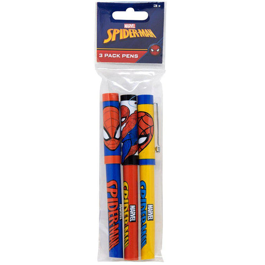Spiderman 3 Pack Pens in Poly Bag