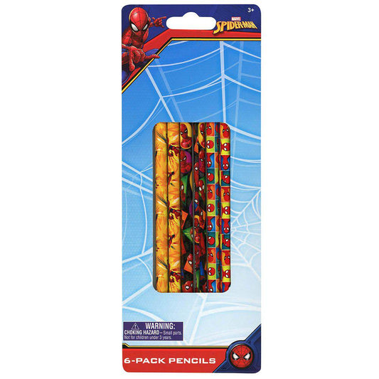 Spiderman 6 Pack Pencil on blister