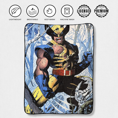 Marvel Wolverine Cover Jim Lee Fleece Throw Blanket