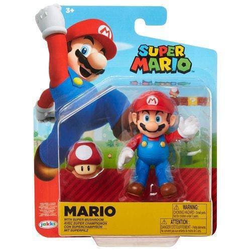 World of Nintendo 4" Action Figure - Mario with Super Mushroom