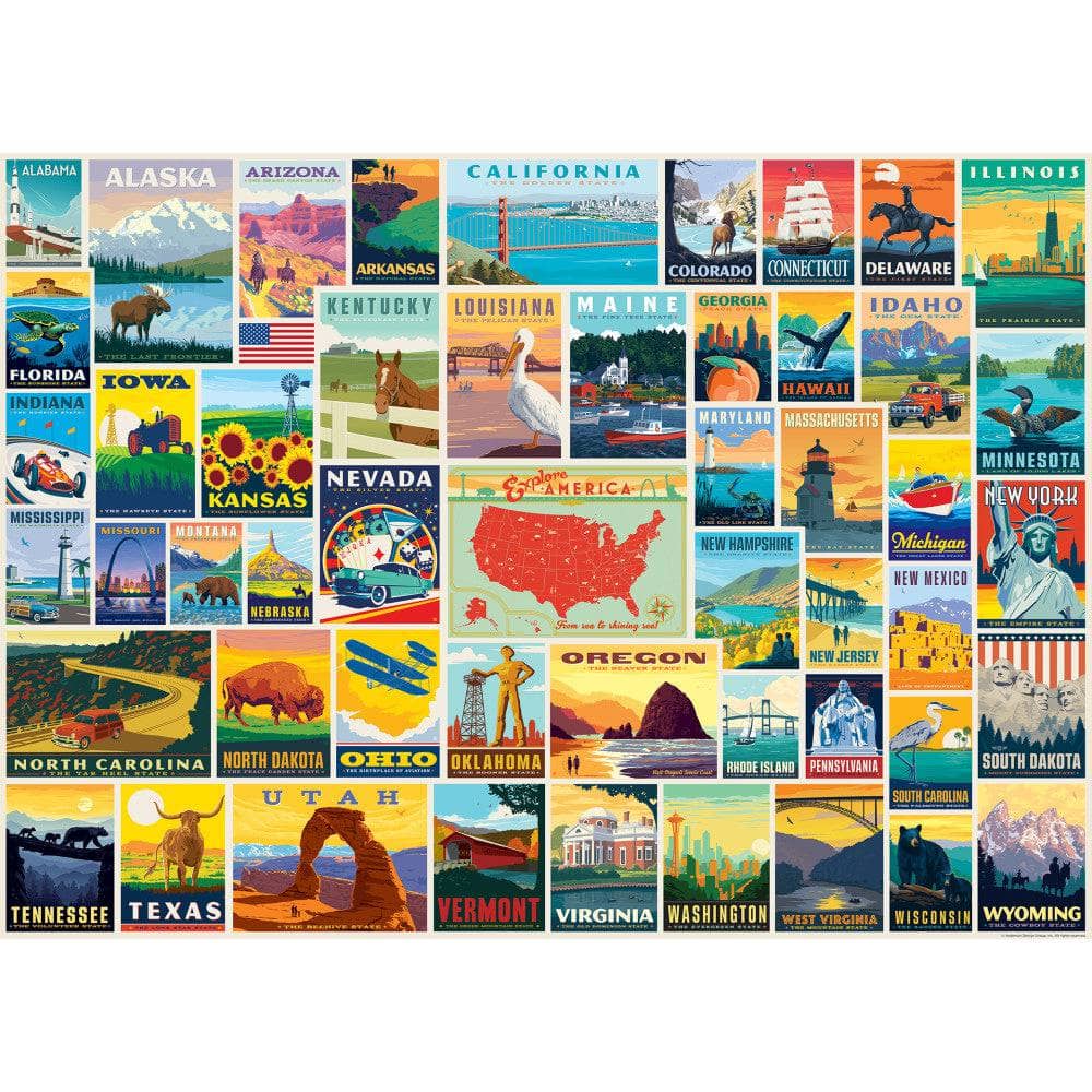 Vintage Posters - State Pride 1000 Piece Jigsaw Puzzle