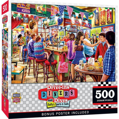 Drive-Ins, Diners & Dives - Duffy's Sports & Suds 500 Piece Jigsaw Puzzle