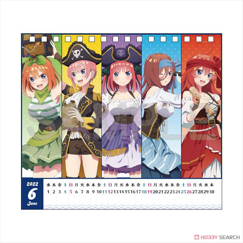 The Quintessential Quintuplets Season 2 Pirates Art Desk Calendar