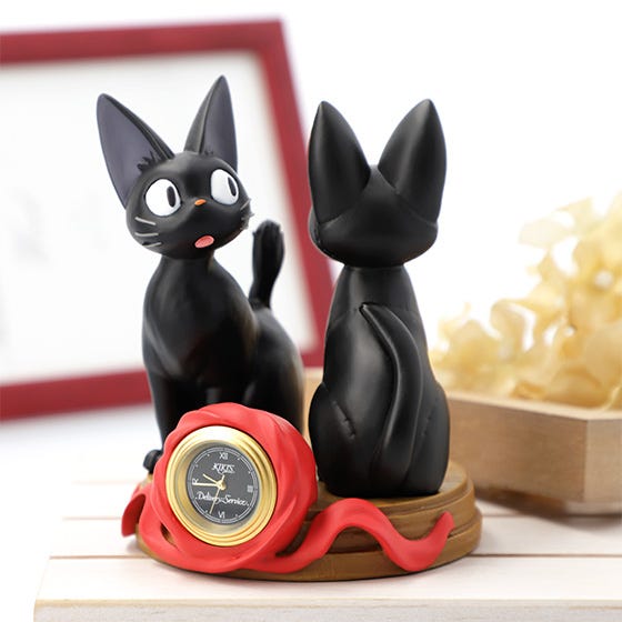 Jiji and Stuffed Plush Jiji Statue Desk Clock "Kiki's Delivery Service", Benelic Super Anime Store 