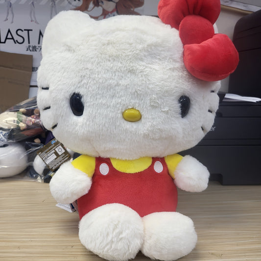 Sanrio Characters Hello Kitty Red Overalls MEJ Plush 13.4"