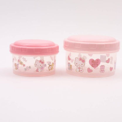 Sanrio Characters Hello Kitty Round Small Food Containers (2 Pieces)
