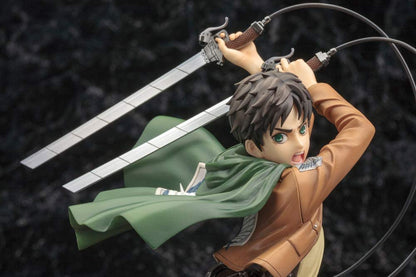 Kotobukiya Attack On Titan: Eren Yeager (Renewal Package Variant) ArtFX J Statue Figure Super Anime Store 