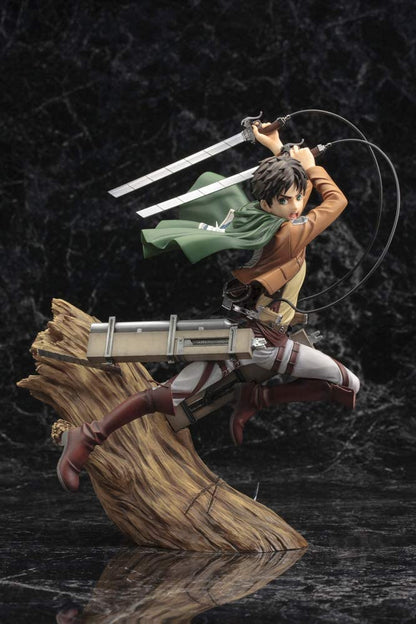 Kotobukiya Attack On Titan: Eren Yeager (Renewal Package Variant) ArtFX J Statue Figure Super Anime Store 
