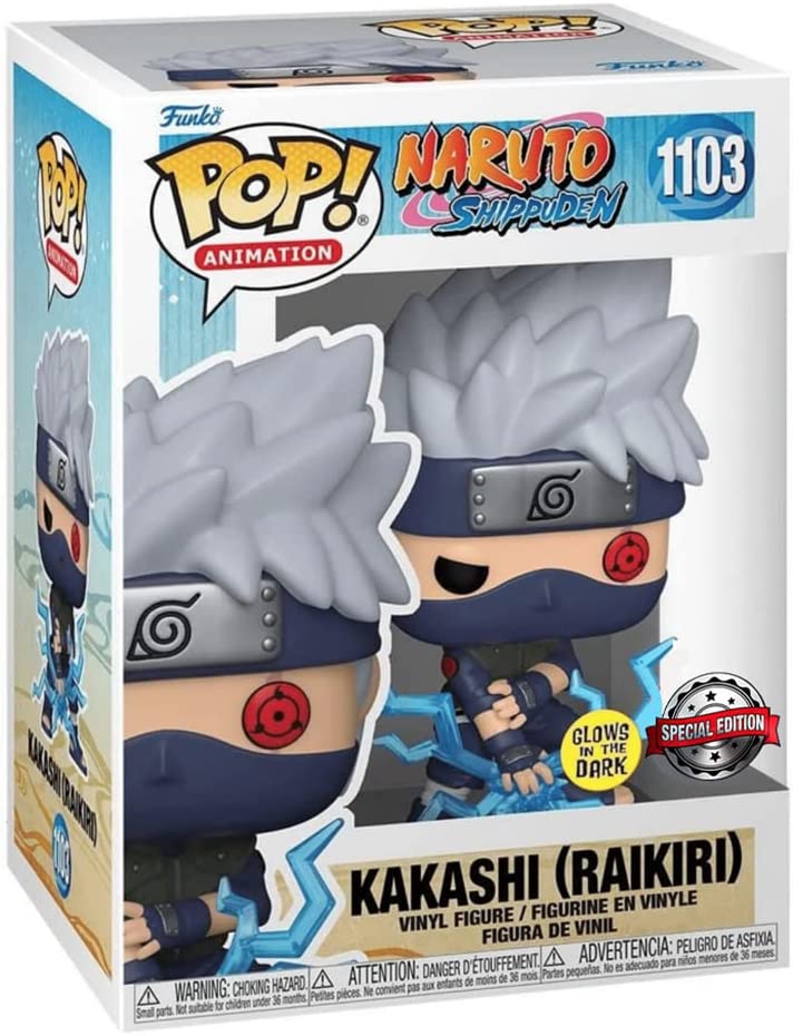 Funko POP 1103 Anime: Naruto Shippuden Kakashi (Raikiri) Glow-in-The-Dark Vinyl Figure Exclusive