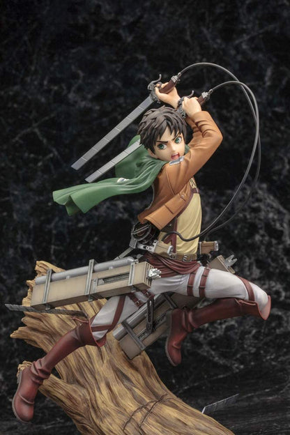 Kotobukiya Attack On Titan: Eren Yeager (Renewal Package Variant) ArtFX J Statue Figure Super Anime Store 