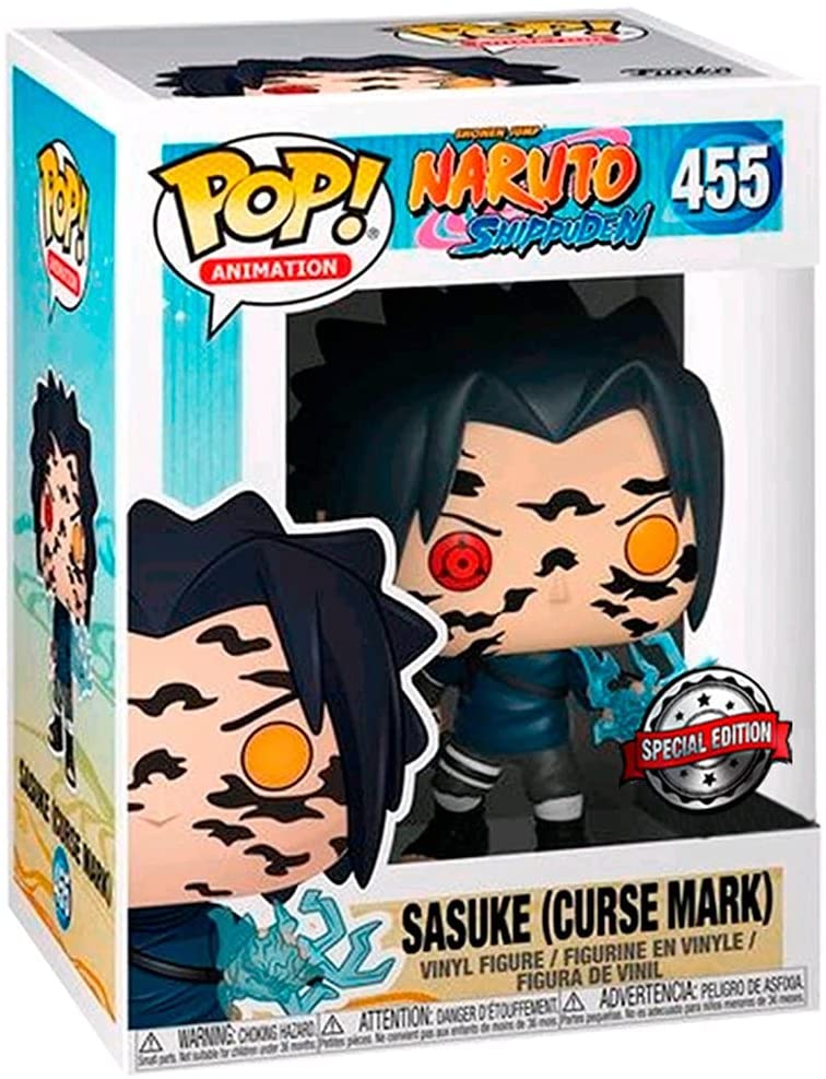 Funko POP 455 Anime: Naruto Shippuden Sasuke Curse Mark Figure Special Edition Exclusive Super Anime Store
