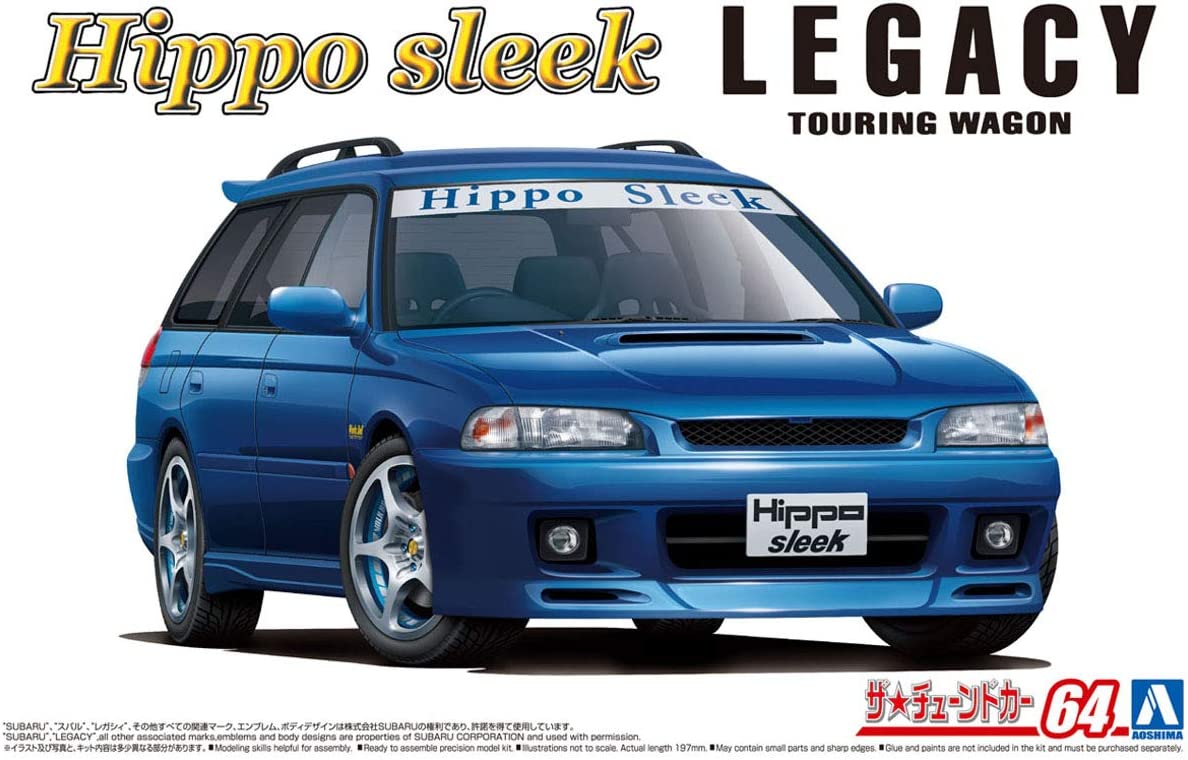 Aoshima 1/24 Scale Kit 58008 Hippo Sleek BG5 Legacy Touring Wagon '93 (Subaru) Modellbausatz