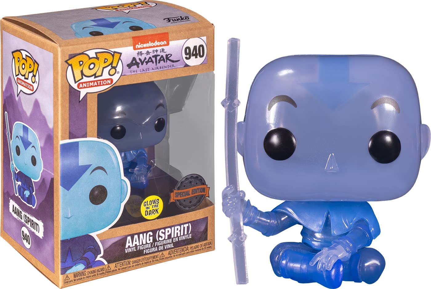 Funko POP 940: Avatar - Aang Spirit Glow in the dark Special Edition Figure Super Anime Store