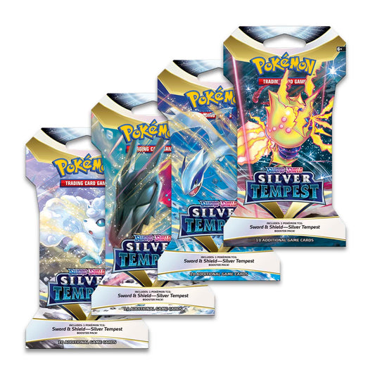 Pokémon TCG: Sword &amp; Shield-Silver Tempest Sleeved Booster Pack (10 tarjetas) (1 paquete de refuerzo)