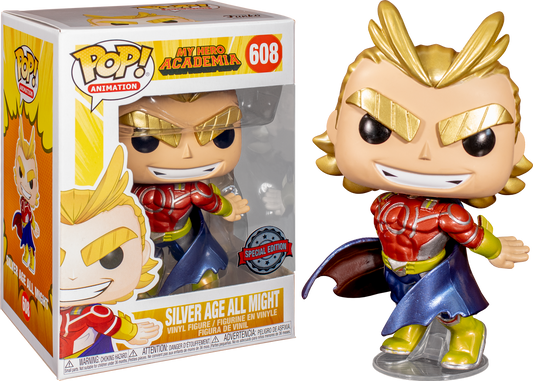 Funko POP 608 Anime: My Hero Academia Silver Age All Might Figure Super Anime Store