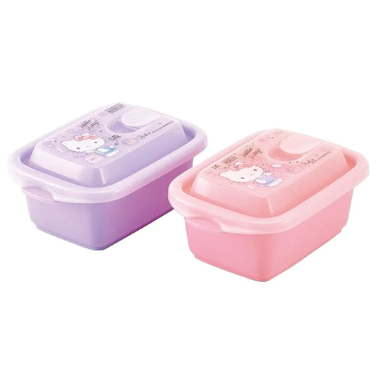 Sanrio Characters Hello Kitty Air Valve Storage Food Container (2 Pieces)